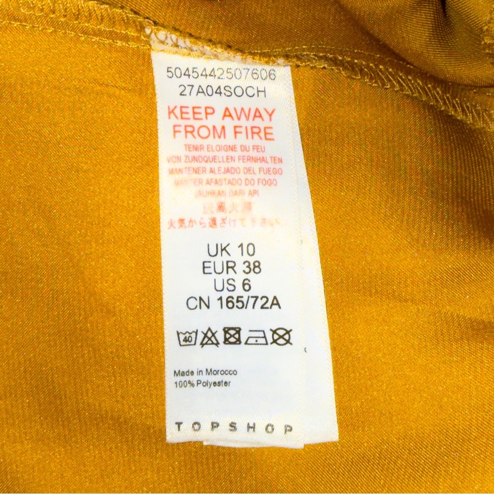 Topshop Mustard A-Line Skirt #198 - Picture 4 of 5